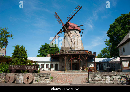 Windmühle, Kuressaare Stockfoto