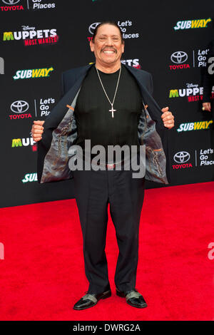 Los Angeles, CA, USA. 11. März 2014. Danny Trejo besucht die Los-Angeles-Premiere von "Muppets Most Wanted" am El Capitan Theatre am 11. März 2014 in Hollywood Credit: Dpa picture-Alliance/Alamy Live News