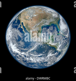 Erde aus dem Weltraum zeigen Nord- und Mittelamerika Stockfoto