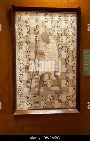 Süd-Süd-Indien, Tamil Nadu Madurai Gandhi Memorial Museum Foto Bild Malerei von Mahatma auf Salz März Satyagraha Stockfoto