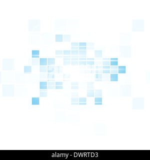 Abstrakte weiße und blaue Quadrate Hintergrund Stockfoto