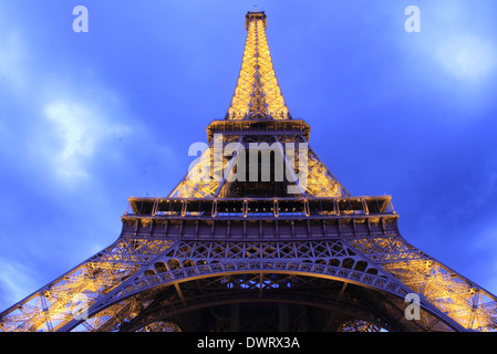 Paris, Eiffelturm, Beleuchtung Stockfoto