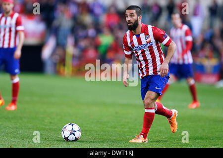 Arda Turan (Atletico), 11. März 2014 - Fußball / Fußball: UEFA Champions League Runde 16, 2. Etappe match zwischen Atletico de Madrid 4: 1-AC Milan im Estadio Vicente Calderón in Madrid, Spanien. (Foto von D.Nakashima/AFLO) Stockfoto