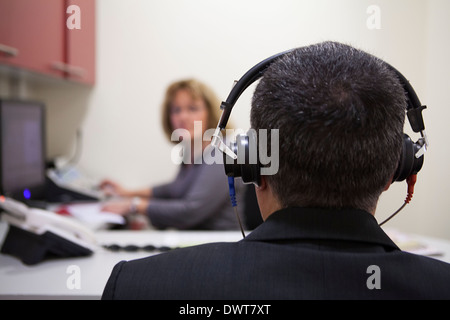 Beratung für Hörgeschädigte Menschen Stockfoto
