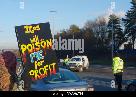 Barton Moss Straße Fracking Website & Protest Camp in der Nähe von Eccles, Manchester. Stockfoto