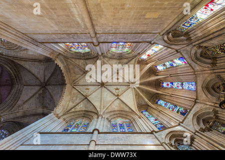 Dominikanisches Kloster von Santa Maria de Vitoria, Chor, Decke, Batalha, Portugal, UNESCO-Weltkulturerbe Stockfoto