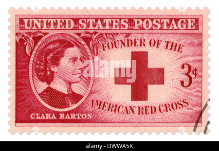 Clara Barton Sonderbriefmarke, ausgestellt im Jahre 1948 vom US Postal Service. Diese hohe Auflösung scannen umfasst einen Beschneidungspfad. Stockfoto