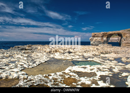 Azure Window (Tiequ Zerqa) Dwerja Bay, San Lawrenz, Gozo, Malta. Stockfoto