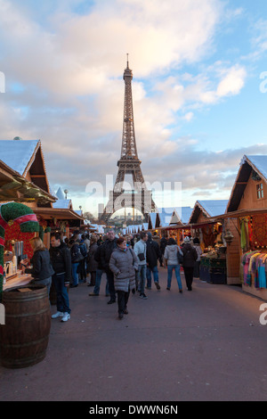 Weihnachtsmarkt am Trocadero, Paris, Frankreich Stockfoto