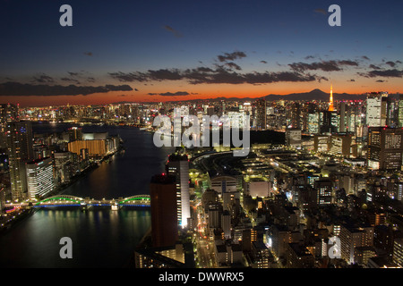 Tokyo Stadtbild bei Nacht, Tokyo, Japan Stockfoto