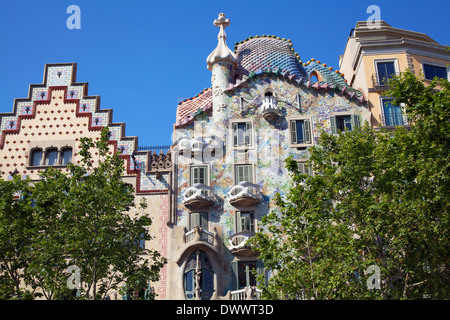 Die Fassade des Hauses Casa Battlo, Barcelona Stockfoto