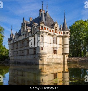 Azay le Rideau Schloss an der Loire in Frankreich. Stockfoto