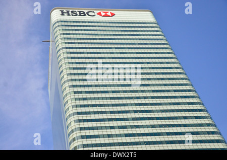HSBC-Bürohäuser in Canary Wharf, Docklands, East London, England, Vereinigtes Königreich Stockfoto