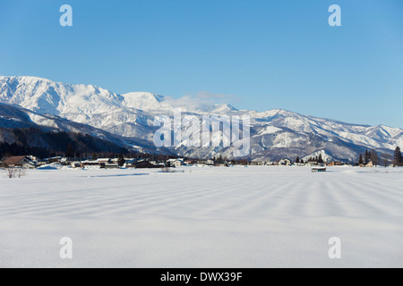 Hakuba Dorf schneebedeckt, Nagano, Japan Stockfoto