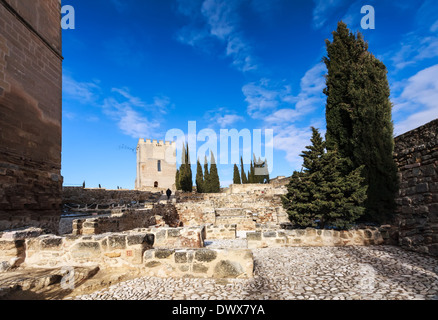 Innenhof der Fortaleza De La Mota, Alcalá la Real, Jaen, Spanien Stockfoto