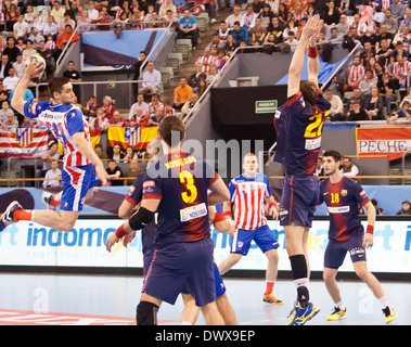 1/4 final EHF cup Atletico Madrid Handball - FC Barcelona, Palacio Vista Alegre, Madrid Stockfoto