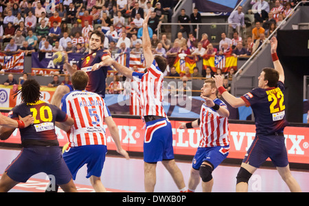 1/4 final EHF cup Atletico Madrid Handball - FC Barcelona, Palacio Vista Alegre, Madrid Stockfoto