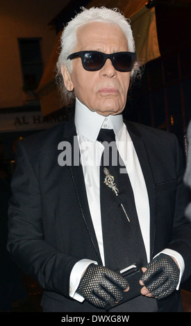 Karl Lagerfeld Chanel: The Little Black Jacket Abendessen - draußen London, England - 11.10.12 Featuring: Karl Lagerfeld Where: London, Vereinigtes Königreich bei: 11. Oktober 2012 Stockfoto