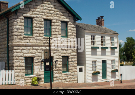 Mark Twains Boyhood Home (rechts) und Museum, Hannibal, Missouri. Digitale Fotografie Stockfoto