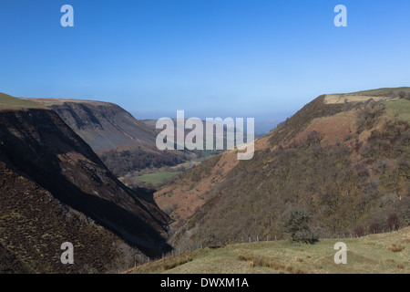 Die Dylife-Schlucht an einem feinen Frühlingsmorgen Stockfoto