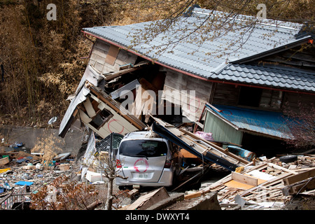 Haus von Iwate, Japan Tsunami zerstört Stockfoto