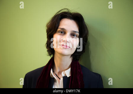 Leipzig, Deutschland. 13. März 2014. Autorin Katja Petrowskaja auf der Buchmesse in Leipzig, Deutschland, 13. März 2014. Foto: Arno Burgi/Dpa/Alamy Live-Nachrichten Stockfoto