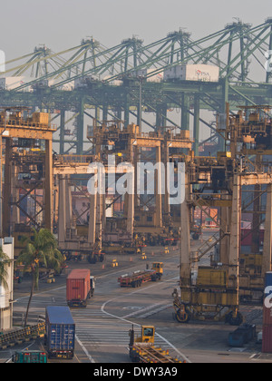 Hafen von Singapur Container Cargo-terminal, einer der verkehrsreichsten Versand Häfen in der Welt von PSA geführt. Singapur Stockfoto