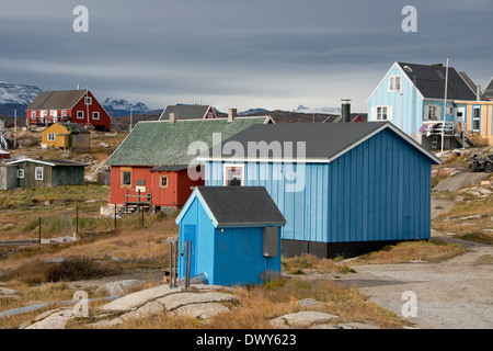 Grönland, Nuussuaq Halbinsel, Diskobucht, Qaasuitsup Gemeinde, Saqqaq (alias Sarqaq oder Solsiden). Stockfoto