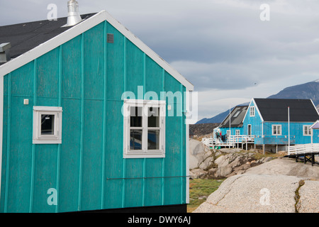 Grönland, Nuussuaq Halbinsel, Diskobucht, Qaasuitsup Gemeinde, Saqqaq (alias Sarqaq oder Solsiden). Stockfoto