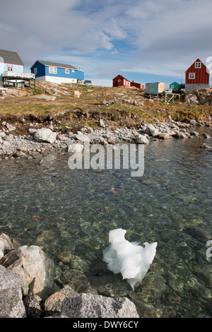 Grönland, Nuussuaq Halbinsel, Diskobucht, Qaasuitsup Gemeinde, Saqqaq (alias Sarqaq oder Solsiden). Stockfoto