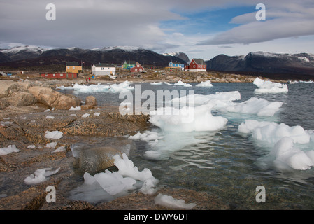 Grönland, Nuussuaq Halbinsel, Diskobucht, Qaasuitsup Gemeinde, Saqqaq (alias Sarqaq oder Solsiden). Stockfoto
