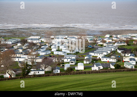 Großen Küste Meer Campingplatz an der St. Audries, West Quantoxhead, Somerset, England Stockfoto