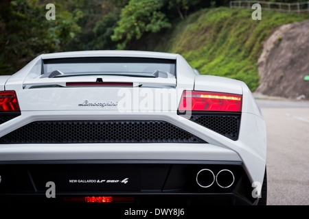 Lamborghini LP560-4 Super Car in weißer Farbe Stockfoto