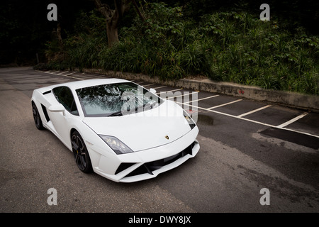 Lamborghini LP560-4 Super Car in weißer Farbe Stockfoto