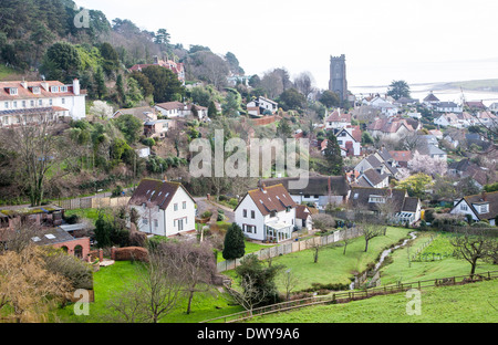Morgendliche Aussicht über Häuser in Minehead, Somerset, England Stockfoto