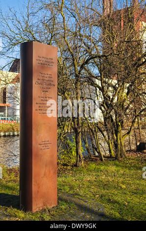 Denkmal für Chris Gueffroy, Opfer der Mauer, Berlin, Deutschland Stockfoto