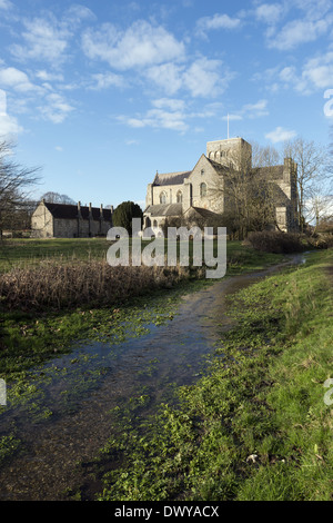 Das Krankenhaus St Cross befindet sich die größte mittelalterliche Armenhaus in Großbritannien in Winchester, Hampshire, England, UK Stockfoto