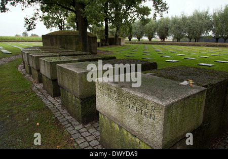 Markieren Sie Lange, Belgien, Graeberfeld auf dem deutschen Soldatenfriedhof Lange Mark Stockfoto