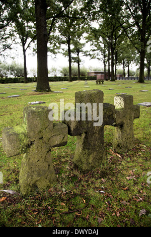 Markieren Sie Lange, Belgien, Graeberfeld auf dem deutschen Soldatenfriedhof Lange Mark Stockfoto