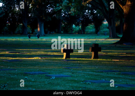 Menen, Belgien, Blick über einen deutschen Soldatenfriedhof Menen Stockfoto