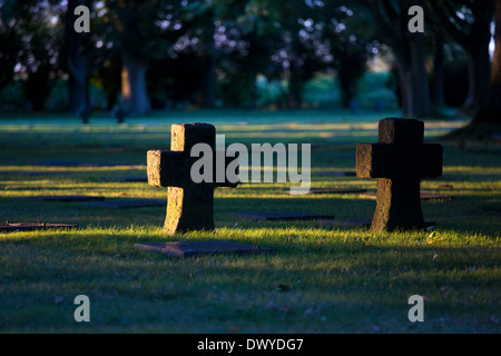 Menen, Belgien, Blick über einen deutschen Soldatenfriedhof Menen Stockfoto