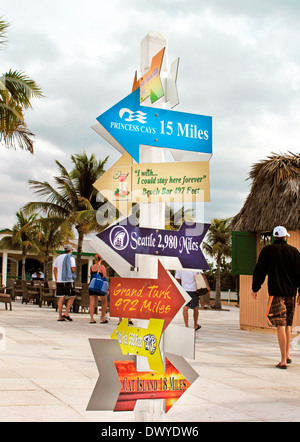 Half Moon Cay Zeichen Bahamas Stockfoto