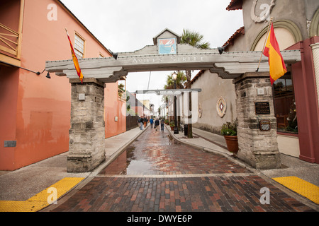 Aviles Street ist abgebildet in St. Augustine, Florida Stockfoto