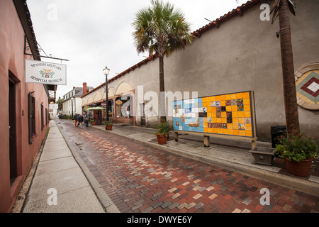 Aviles Street ist abgebildet in St. Augustine, Florida Stockfoto