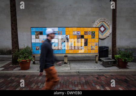 Aviles Street ist abgebildet in St. Augustine, Florida Stockfoto