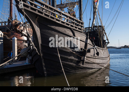 Nao Victoria Replik Schiff ist abgebildet in St. Augustine, Florida Stockfoto