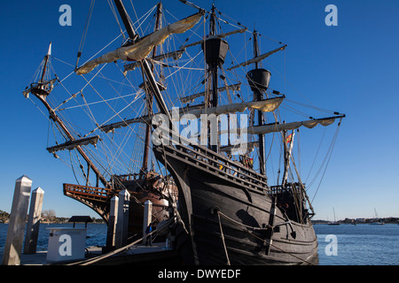 Nao Victoria Replik Schiff ist abgebildet in St. Augustine, Florida Stockfoto