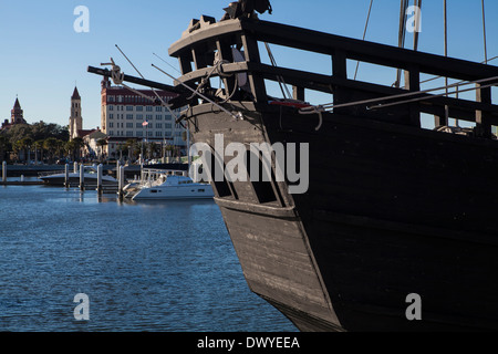 Nao Victoria Replik Schiff ist abgebildet in St. Augustine, Florida Stockfoto