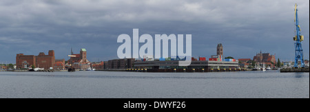 Wismar, Deutschland, Blick über die Altstadt und den Hafen Stockfoto