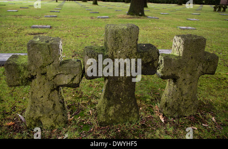 Markieren Sie Lange, Belgien, Graeberfeld auf dem deutschen Soldatenfriedhof Lange Mark Stockfoto